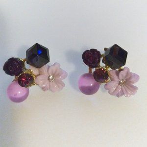 Whimsical Vintage Purple Earrings